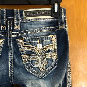 Rock Revival Brand Mid-Rise Boot Cut Blue Jeans "Jena"